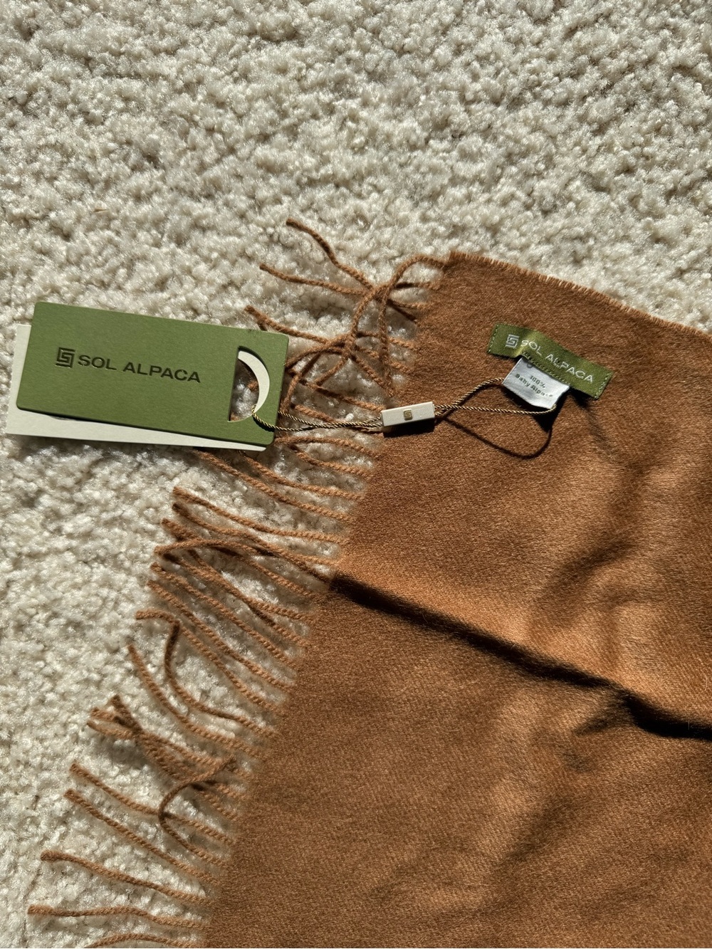 Sol Alpaca Camel Brown Alpaca Scarf